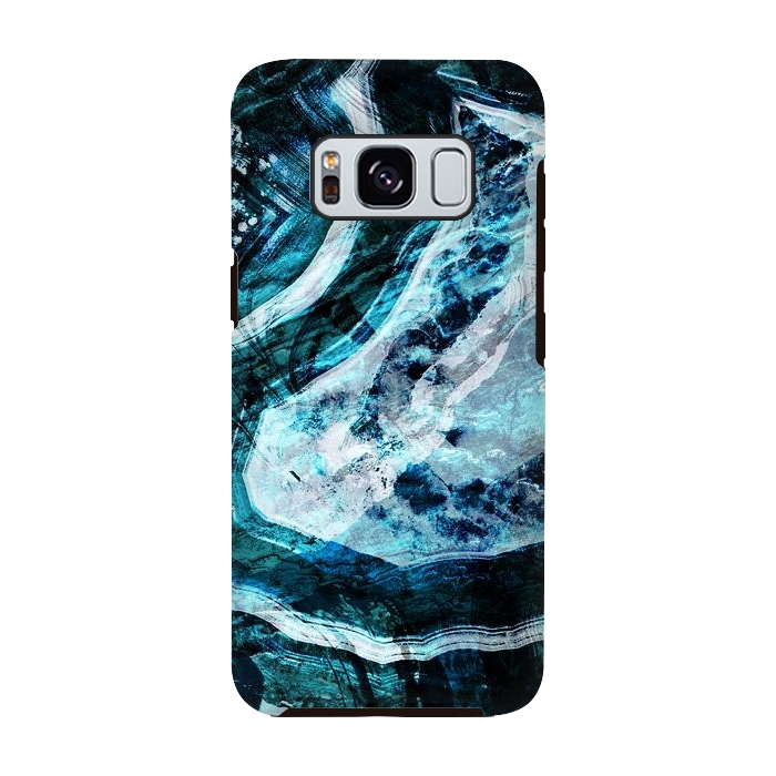 Galaxy S8 StrongFit Textured dark blue agate marble by Oana 