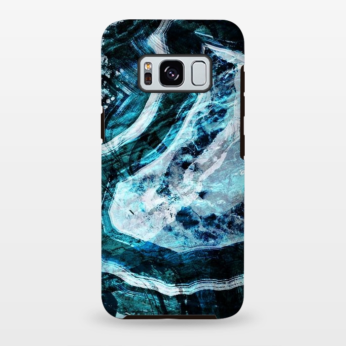 Galaxy S8 plus StrongFit Textured dark blue agate marble by Oana 
