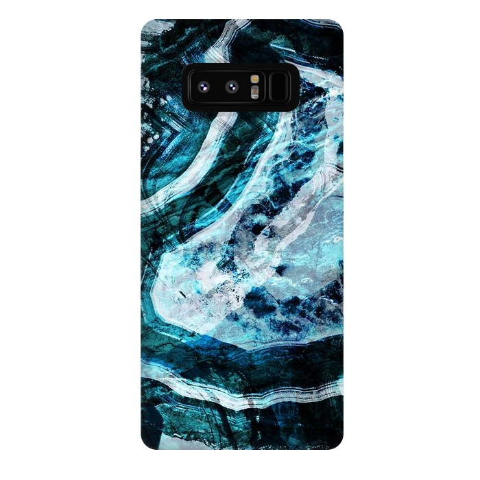 Galaxy Note 8 StrongFit Textured dark blue agate marble by Oana 