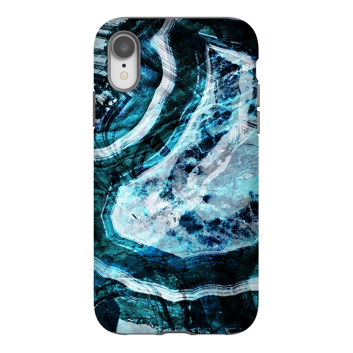iPhone Xr StrongFit Textured dark blue agate marble by Oana 