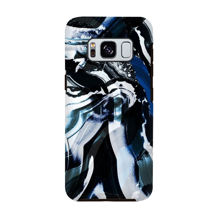 Galaxy S8 StrongFit Ink brushed painted marble by Oana 