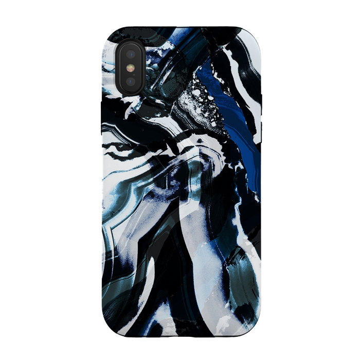 iPhone Xs / X StrongFit Ink brushed painted marble by Oana 