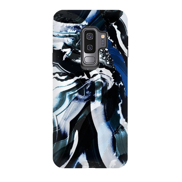Galaxy S9 plus StrongFit Ink brushed painted marble by Oana 