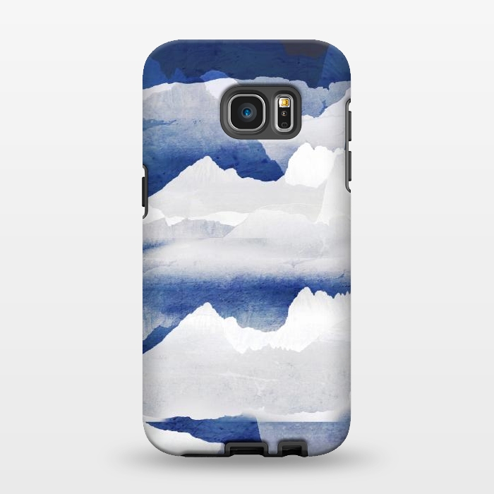 Galaxy S7 EDGE StrongFit Minimal abstract blue mountains by Oana 