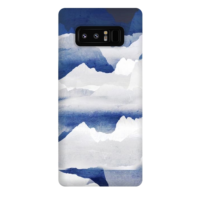 Galaxy Note 8 StrongFit Minimal abstract blue mountains by Oana 
