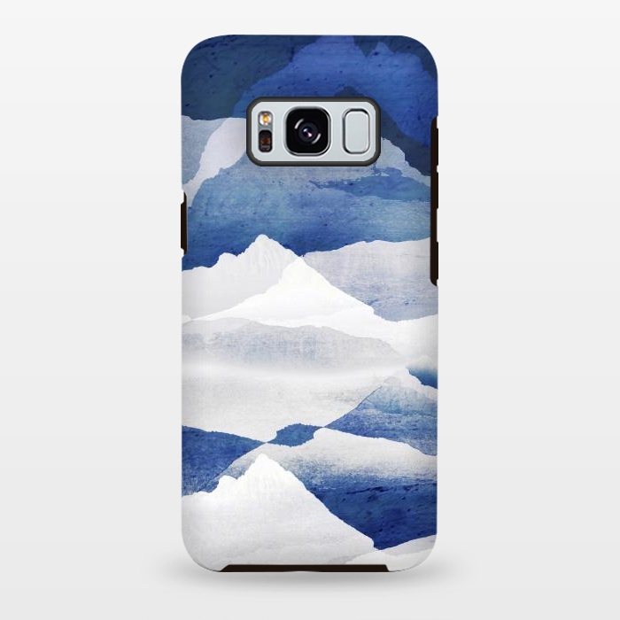 Galaxy S8 plus StrongFit Blue elegant snowy mountains by Oana 