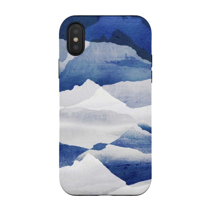 iPhone Xs / X StrongFit Blue elegant snowy mountains by Oana 