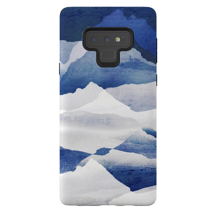 Galaxy Note 9 StrongFit Blue elegant snowy mountains by Oana 