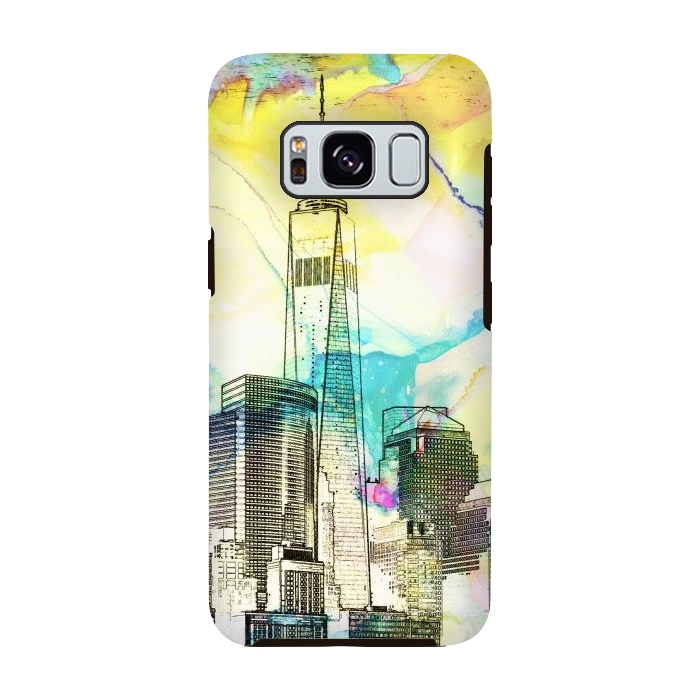 Galaxy S8 StrongFit New york skyline cityscape travel sketch by Oana 