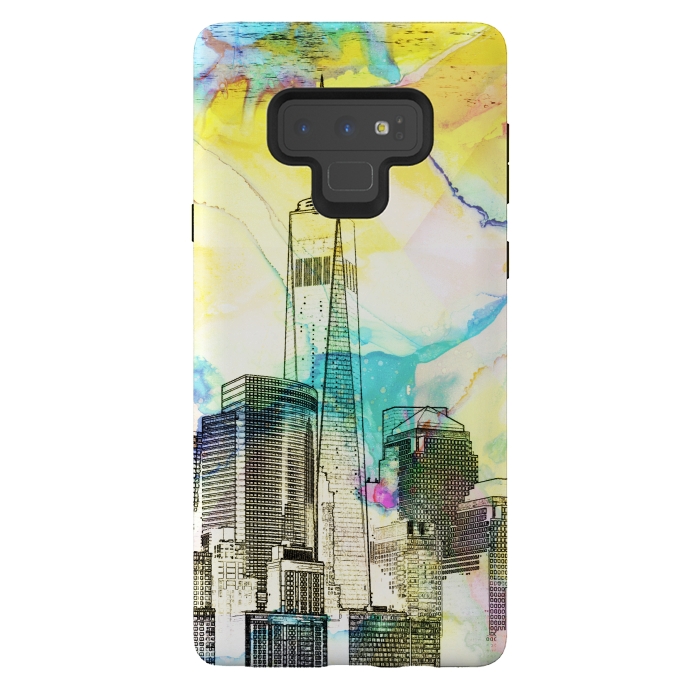 Galaxy Note 9 StrongFit New york skyline cityscape travel sketch by Oana 