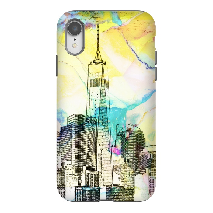 iPhone Xr StrongFit New york skyline cityscape travel sketch by Oana 