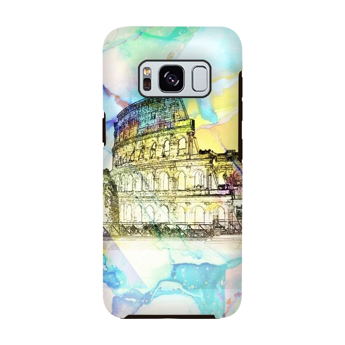 Galaxy S8 StrongFit Colosseum Rome Italy ink sketch and watercolor painting by Oana 
