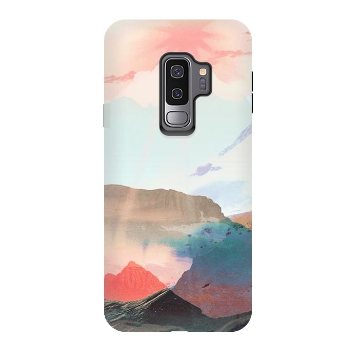 Galaxy S9 plus StrongFit Gradient painted mountain landscape by Oana 