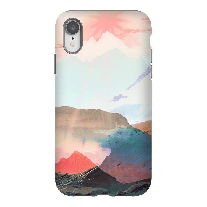 iPhone Xr StrongFit Gradient painted mountain landscape by Oana 