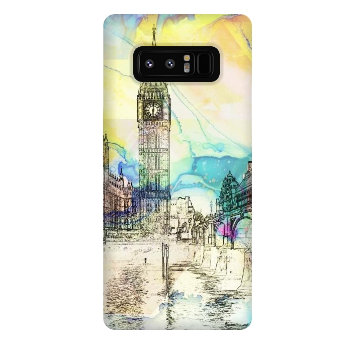 Galaxy Note 8 StrongFit Big Ben travel sketch, London United Kingdom by Oana 