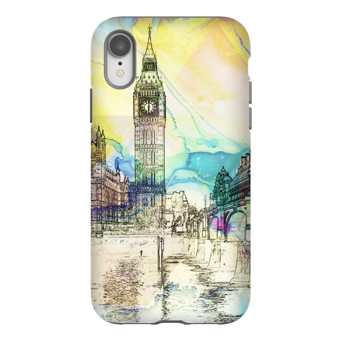 iPhone Xr StrongFit Big Ben travel sketch, London United Kingdom by Oana 