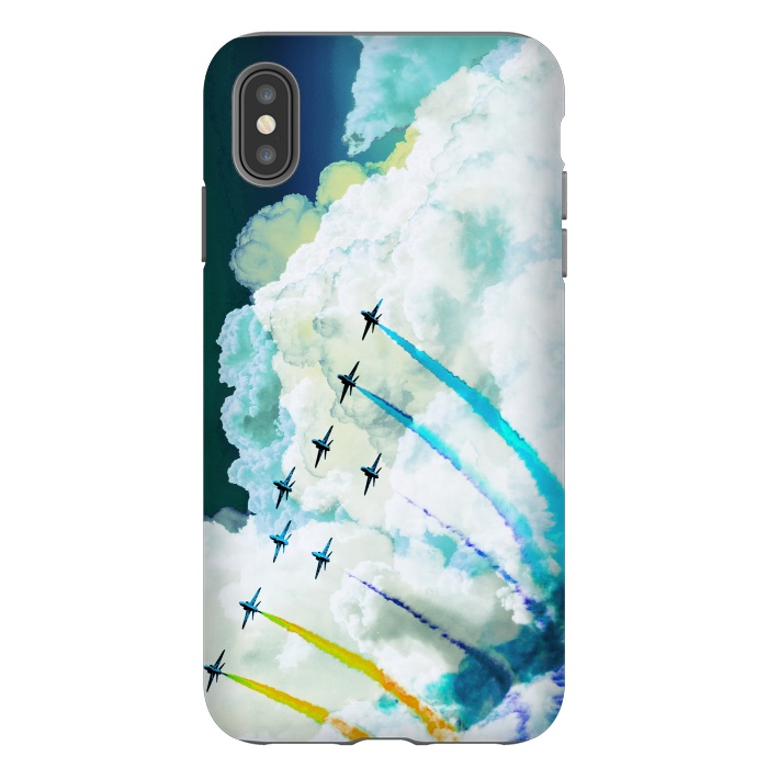 iPhone Xs Max StrongFit Air show flight on blue clouds by Oana 