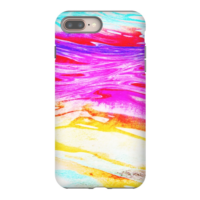 iPhone 7 plus StrongFit Colorful tie dye painted waves by Oana 