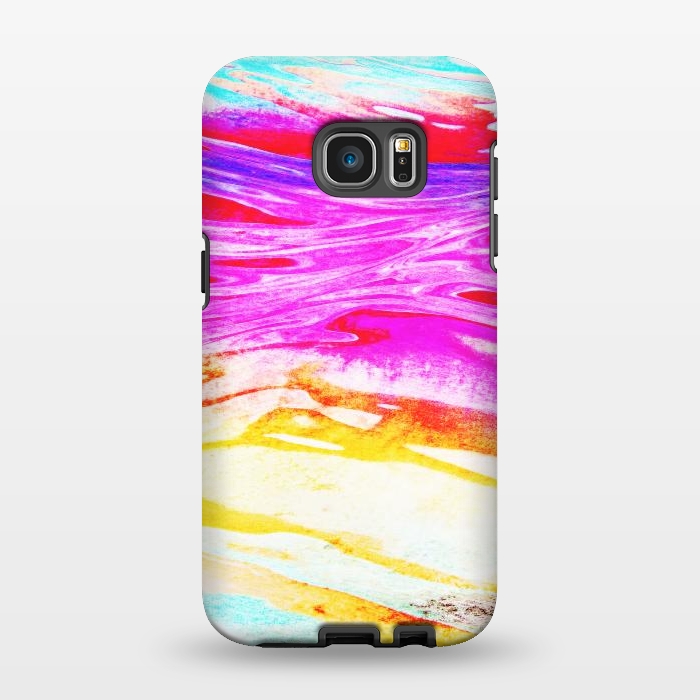Galaxy S7 EDGE StrongFit Colorful tie dye painted waves by Oana 
