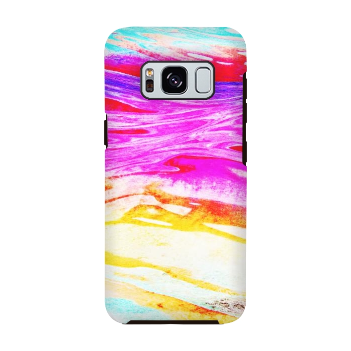 Galaxy S8 StrongFit Colorful tie dye painted waves by Oana 