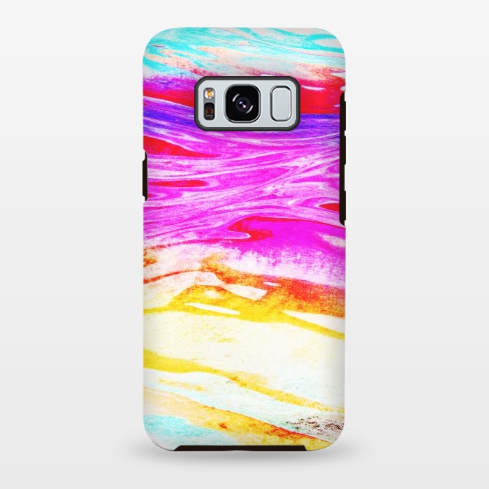 Galaxy S8 plus StrongFit Colorful tie dye painted waves by Oana 