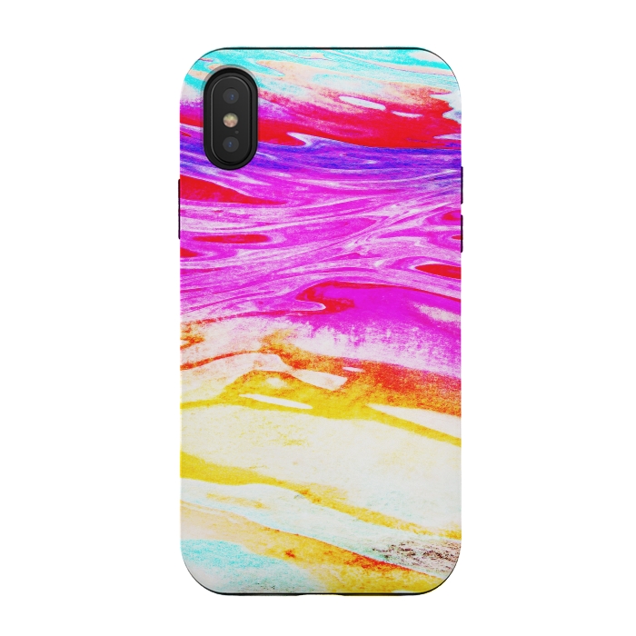 iPhone Xs / X StrongFit Colorful tie dye painted waves by Oana 
