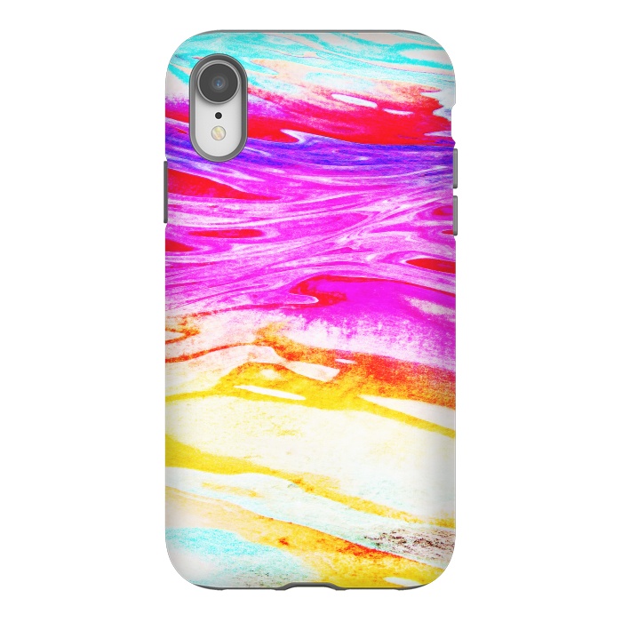 iPhone Xr StrongFit Colorful tie dye painted waves by Oana 
