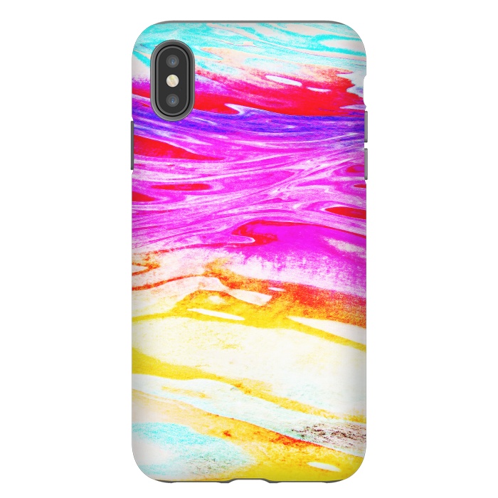 iPhone Xs Max StrongFit Colorful tie dye painted waves by Oana 