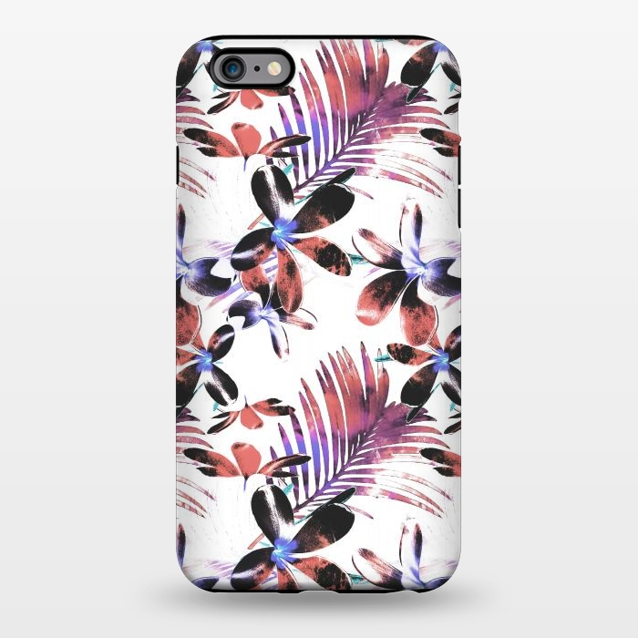 iPhone 6/6s plus StrongFit Pink purple tropical hibiscus and palm leaves by Oana 