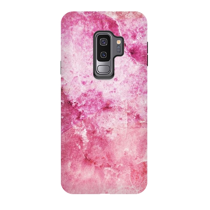 Galaxy S9 plus StrongFit Pink fuchsia elegant marble by Oana 