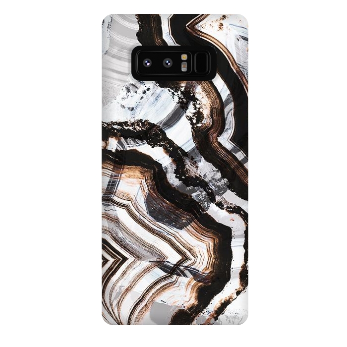 Galaxy Note 8 StrongFit Agate marble brown brushtroke stripes by Oana 