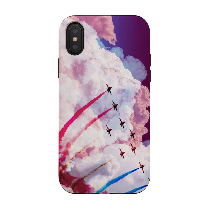 iPhone Xs / X StrongFit Red purple airplane air show by Oana 