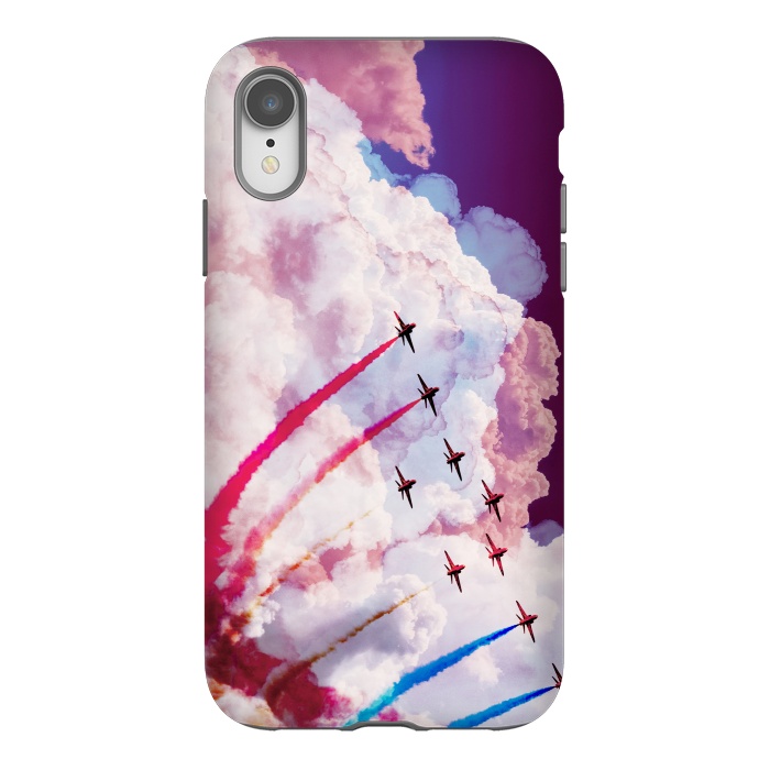 iPhone Xr StrongFit Red purple airplane air show by Oana 