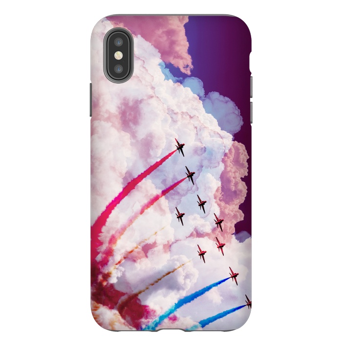 iPhone Xs Max StrongFit Red purple airplane air show by Oana 