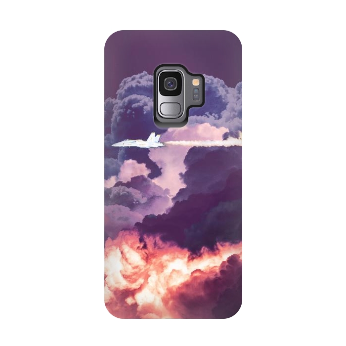 Galaxy S9 StrongFit Plane and purple clouds by Oana 