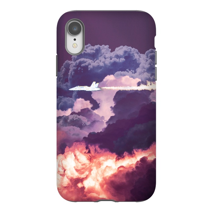 iPhone Xr StrongFit Plane and purple clouds by Oana 