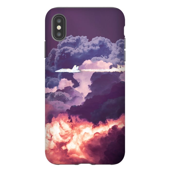 iPhone Xs Max StrongFit Plane and purple clouds by Oana 