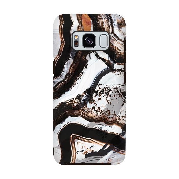 Galaxy S8 StrongFit Marble brushstroke stripes by Oana 