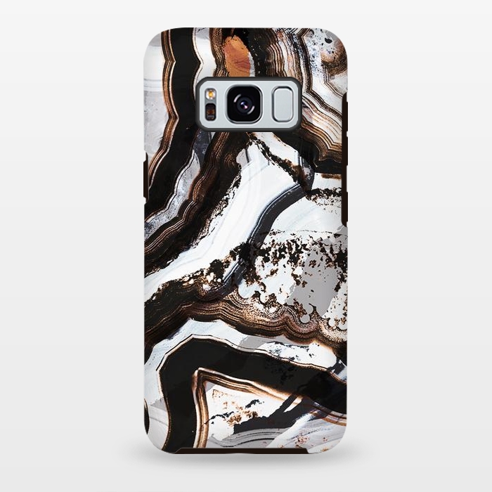 Galaxy S8 plus StrongFit Marble brushstroke stripes by Oana 