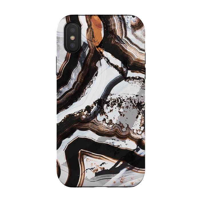 iPhone Xs / X StrongFit Marble brushstroke stripes by Oana 