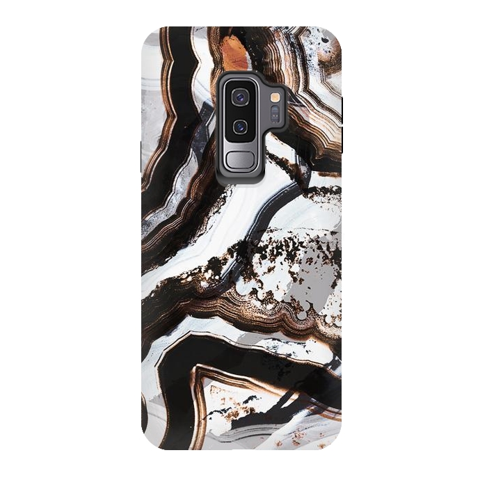 Galaxy S9 plus StrongFit Marble brushstroke stripes by Oana 
