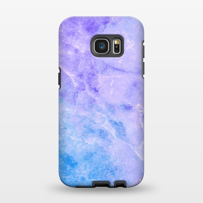 Galaxy S7 EDGE StrongFit Purple blue marble stone by Oana 