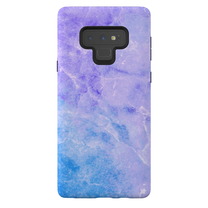 Galaxy Note 9 StrongFit Purple blue marble stone by Oana 