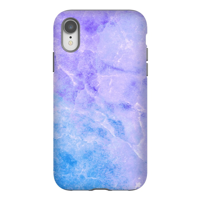 iPhone Xr StrongFit Purple blue marble stone by Oana 