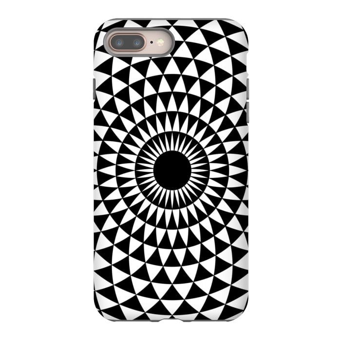 iPhone 7 plus StrongFit 3d illusion mandala geometric black triangle patterns  by Josie