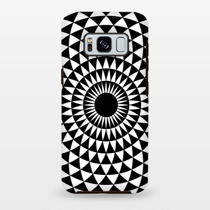 Galaxy S8 plus StrongFit 3d illusion mandala geometric black triangle patterns  by Josie