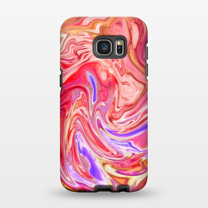 Galaxy S7 EDGE StrongFit Water effect pink red pop fluid painting digital art by Josie