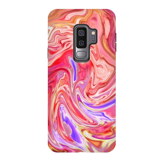 Galaxy S9 plus StrongFit Water effect pink red pop fluid painting digital art by Josie