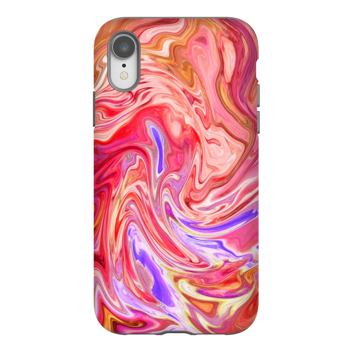 iPhone Xr StrongFit Water effect pink red pop fluid painting digital art by Josie