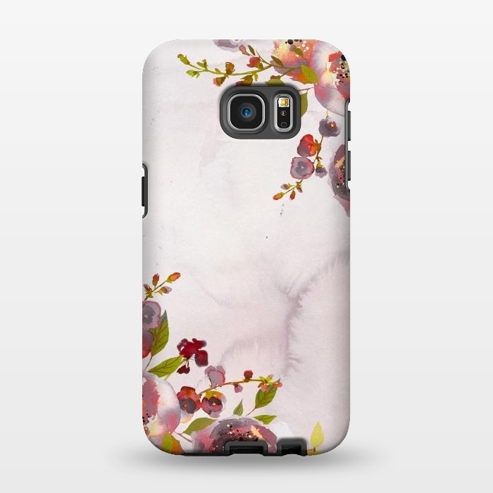 Galaxy S7 EDGE StrongFit Hand drawn blush florals by  Utart